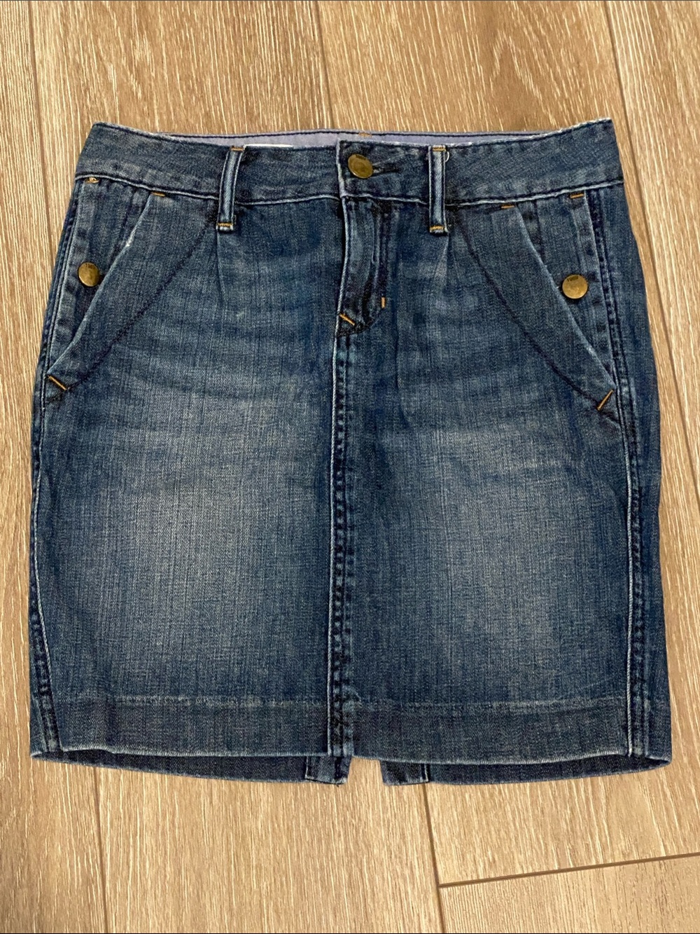 Classic Denim Mini Skirt - Dark Blue